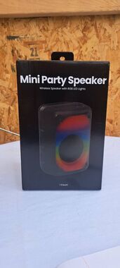 Mini Party Speaker Wireless Speaker with RGB LED Lights & Phone Holder USB-C Cha